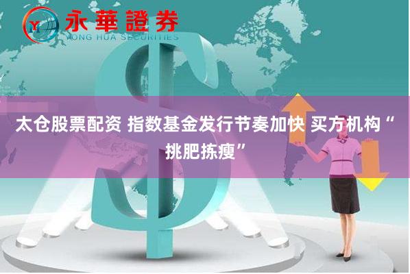 太仓股票配资 指数基金发行节奏加快 买方机构“挑肥拣瘦”